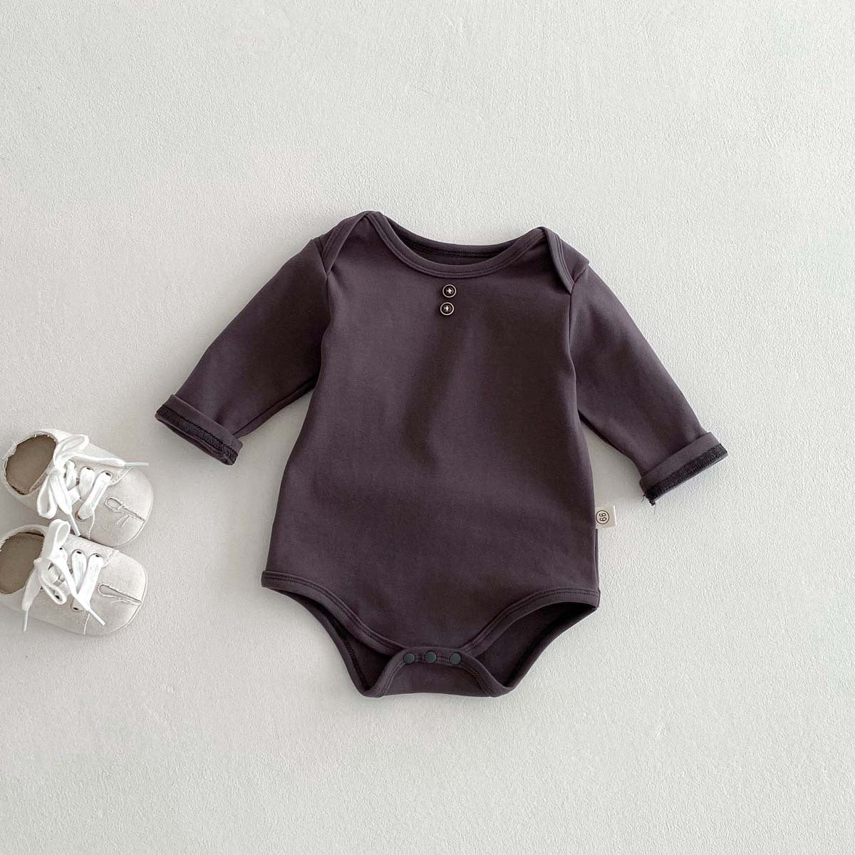 Newborn Clothes Baby Spring And Autumn Solid Color Long Sleeve Butt Wrap Clothes