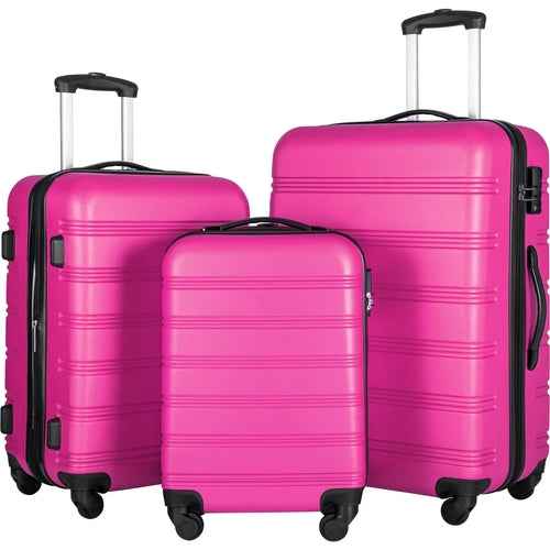 3 Piece Luggage Set Hardside Spinner Suitcase with TSA Lock 20' 24'