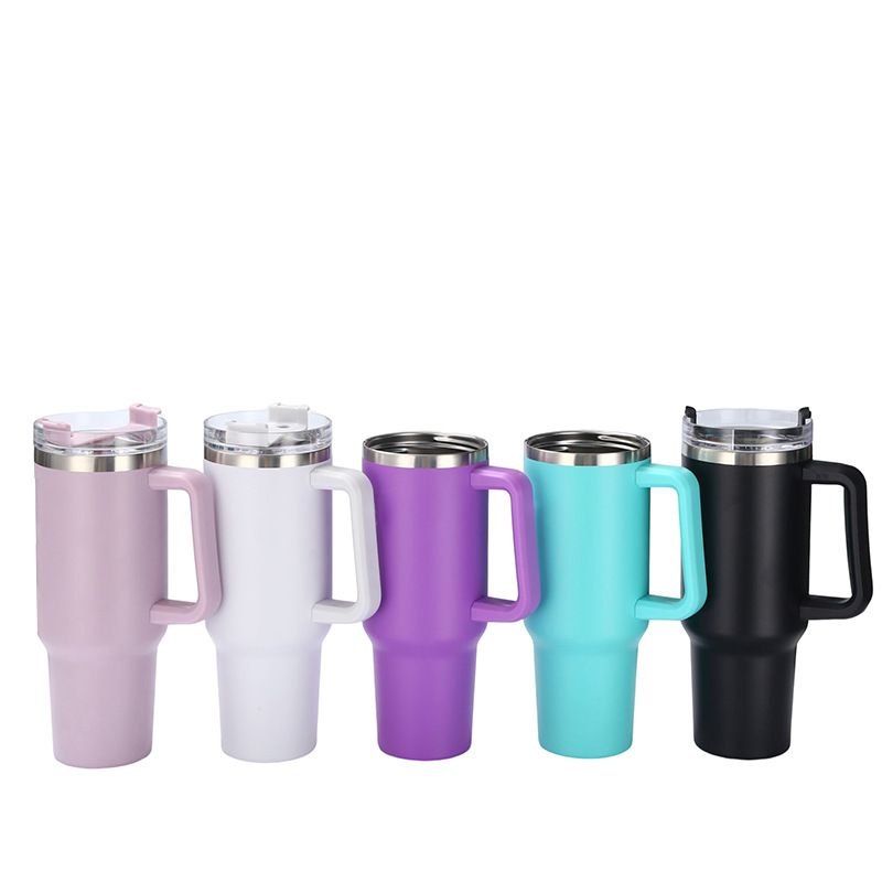 30OZ Straw Coffee Insulation Cup With Handle Portable Car Stainless Steel Water Bottle LargeCapacity Travel B PA F ree Thermal Mug
