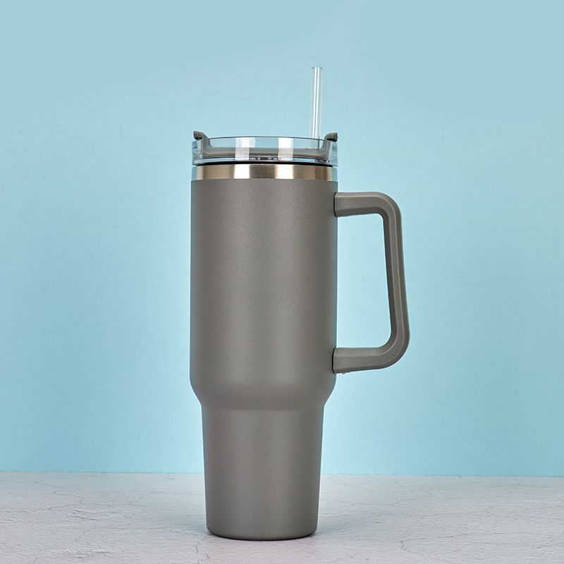 1200ml Stainless Steel Mug Coffee Cup Thermal Travel Car Auto Mugs T hermos 40 Oz Tumbler with Handle Straw Cup Drinkware New In