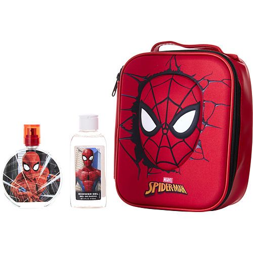 SPIDERMAN by Marvel EDT SPRAY 3.4 OZ & SHOWER GEL 3.4 OZ & ZIPPER CASE