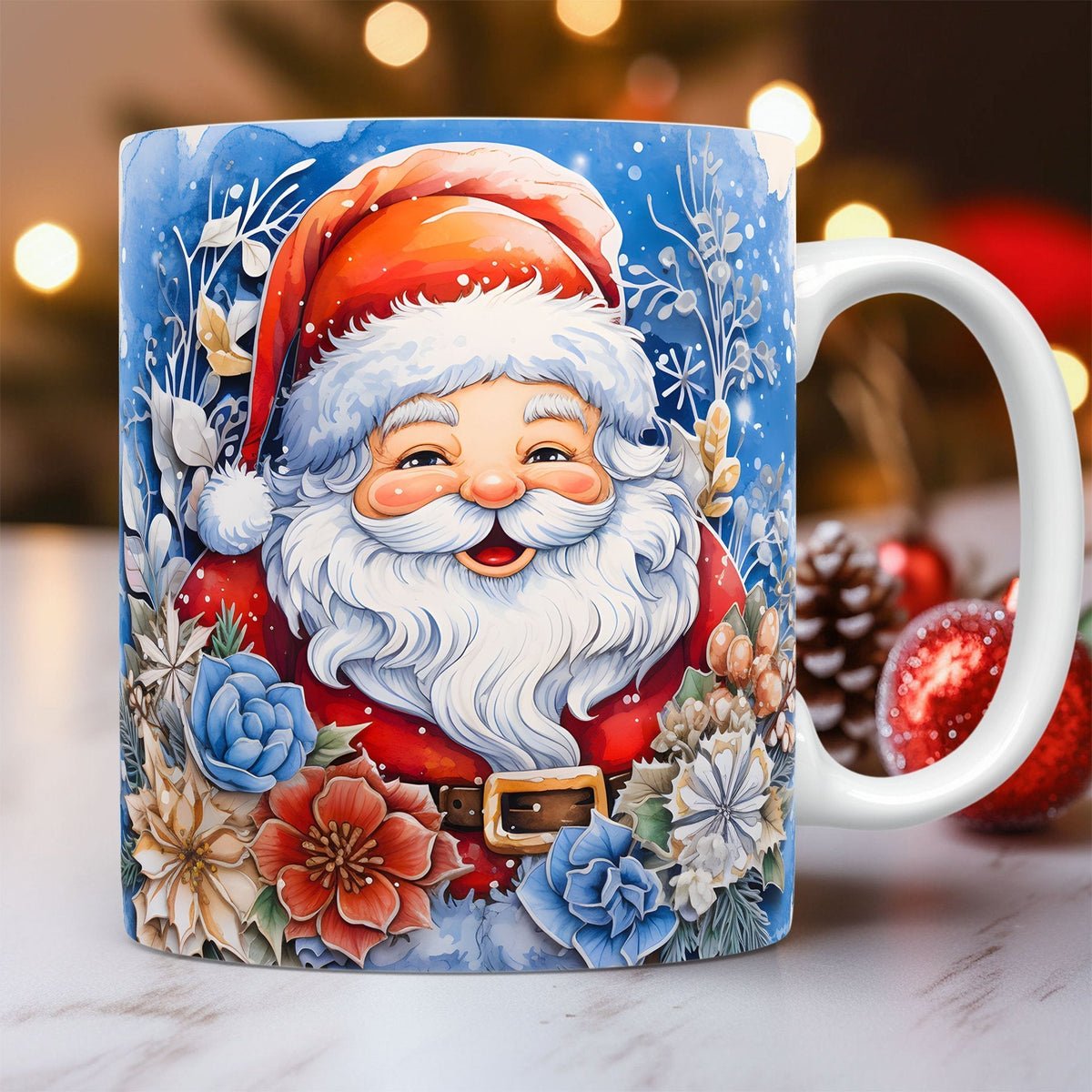 Creative 3D Christmas Ceramic Mug Snowman Santa Design