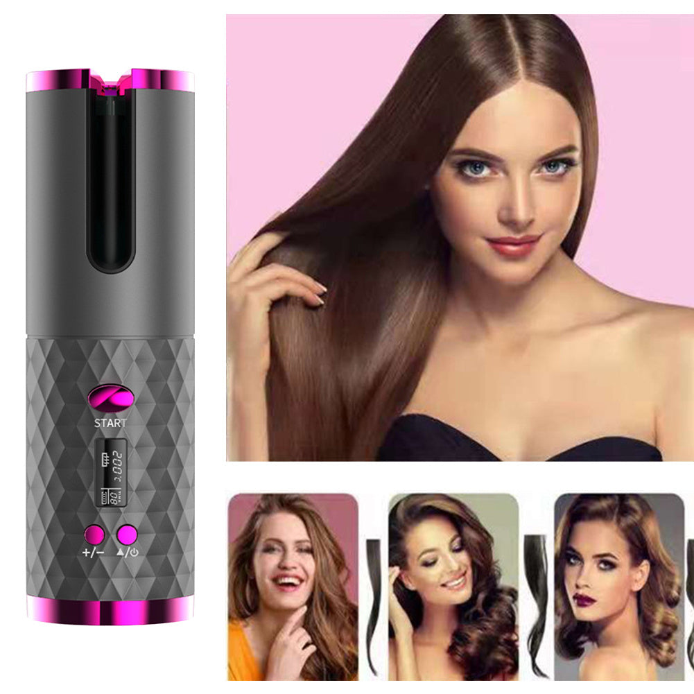 Portable LCD Auto-Rotating Cordless Curler