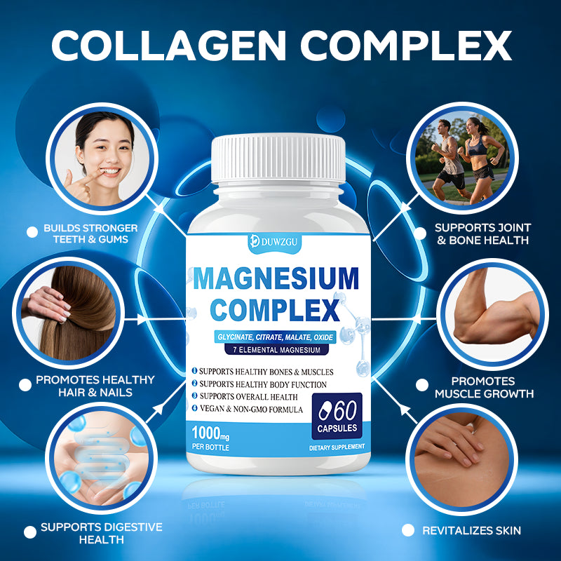 Magnesium Complex Supplement With Glycinate Citrate, Malate Oxide, Supports Bone, Muscle Digestive Health, Vegan Non-GMO, 60 Capsules My Store