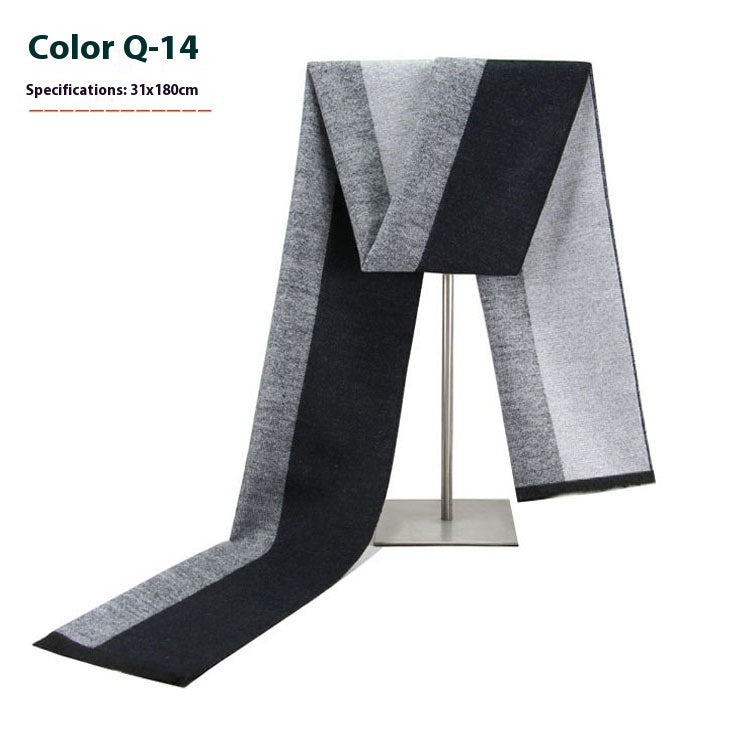 Men's Winter Warm Striped Business Scarf