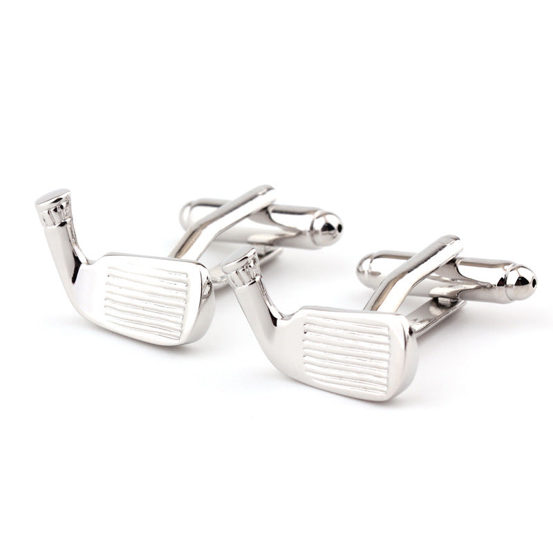 Golf Racket Shape Metal French Shirt Cufflinks