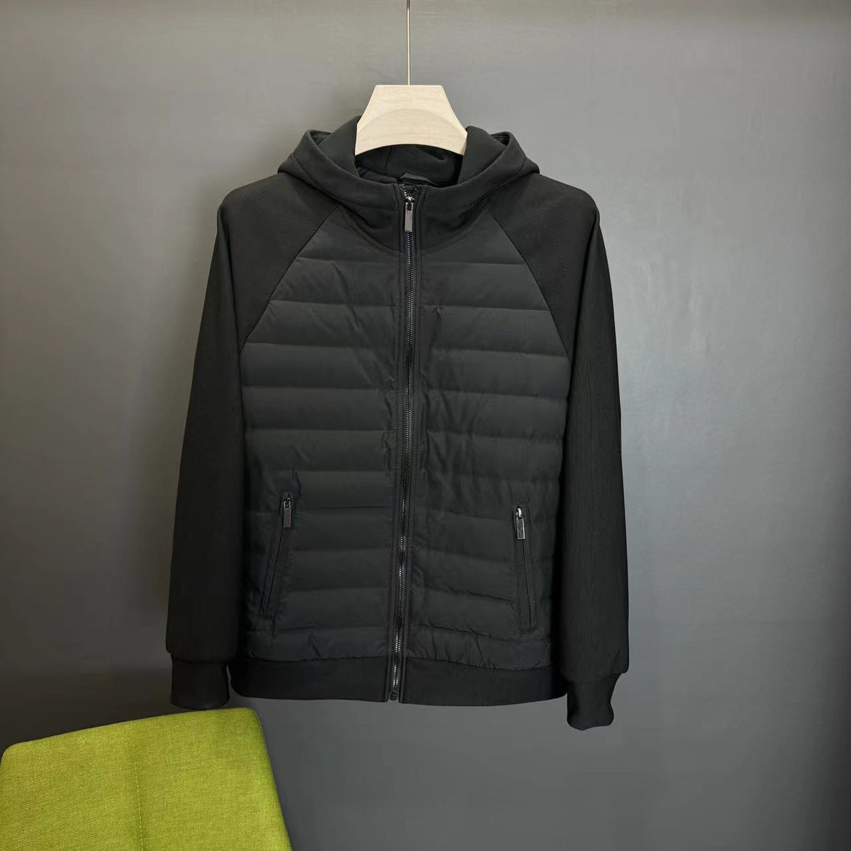 Men's Hooded Down Jacket Coat Patchwork Casual Minimalist And Ultra-Lightweight Style