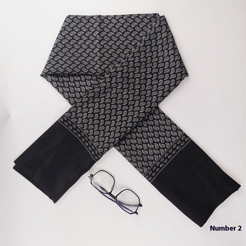 Men's Silk Cashmere Business Long Scarf