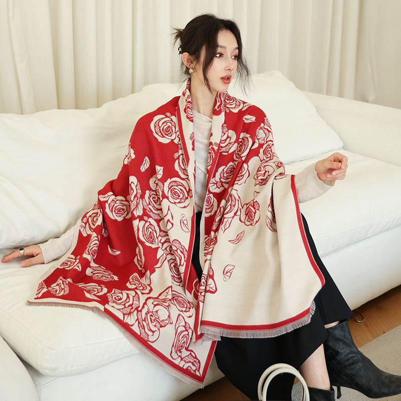Female Versatile Fashion Thickened Warm Cashmere Scarf My Store