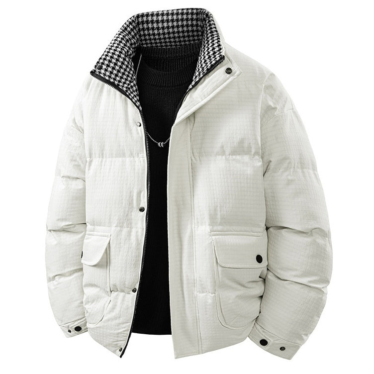 Mens Loose Casual Plus-Thickness Cotton Jacket For Young Men