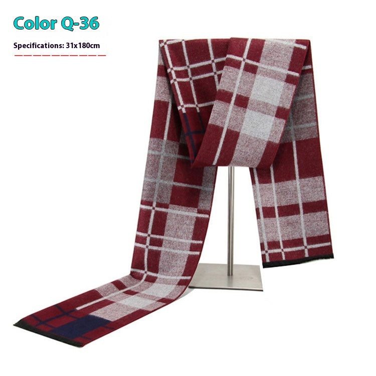 Men's Winter Warm Striped Business Scarf