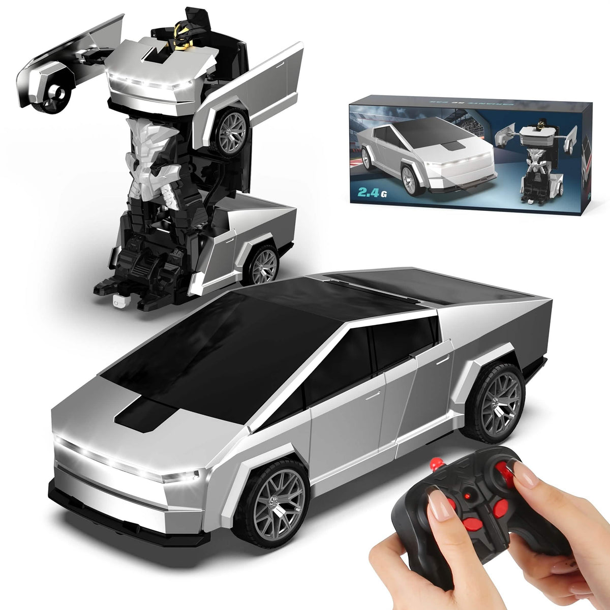 2.4GHz Remote Control Off-Road Car – Robot Transforming, LED Lights