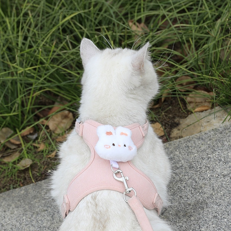 Cat Pulling Rope Adjustable Cat Walking Rope Cute Kittens Special For Going Out Chest Strap Small Dog Pet Supplies
