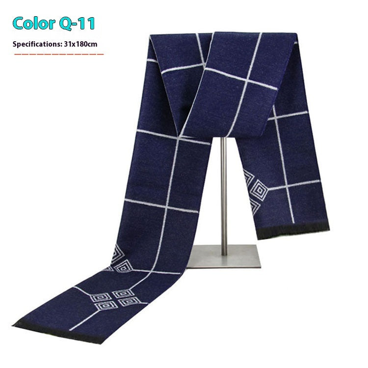 Men's Winter Warm Striped Business Scarf