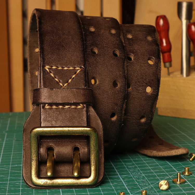 Cowhide Handmade Anti-allergy Men's Leather Belt