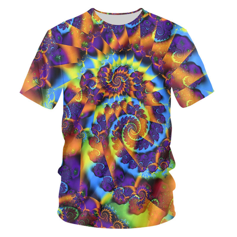 3D Psychedelic Floral Sweat-wicking T-shirt