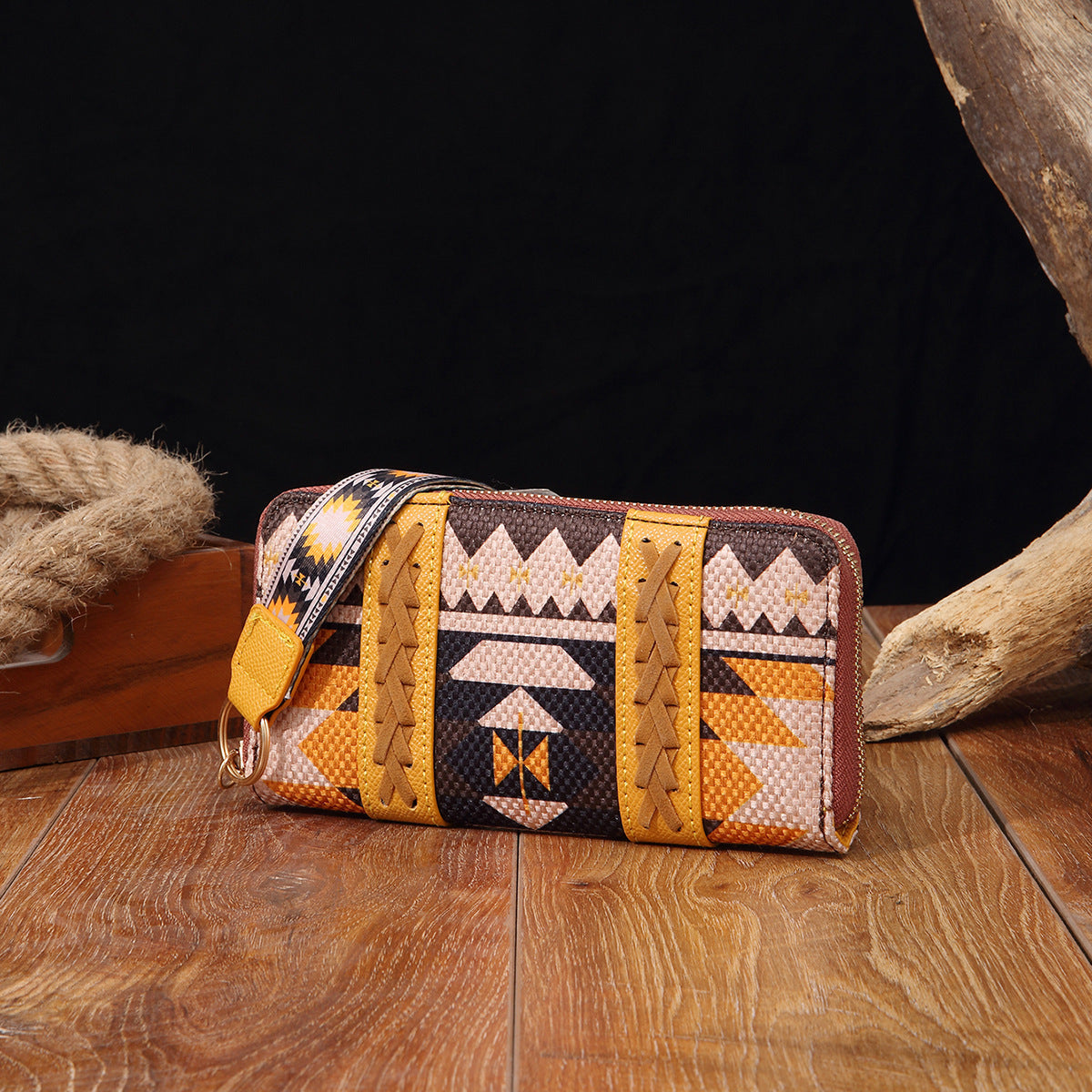 Bohemian Hand-carry Wallet Vintage Print