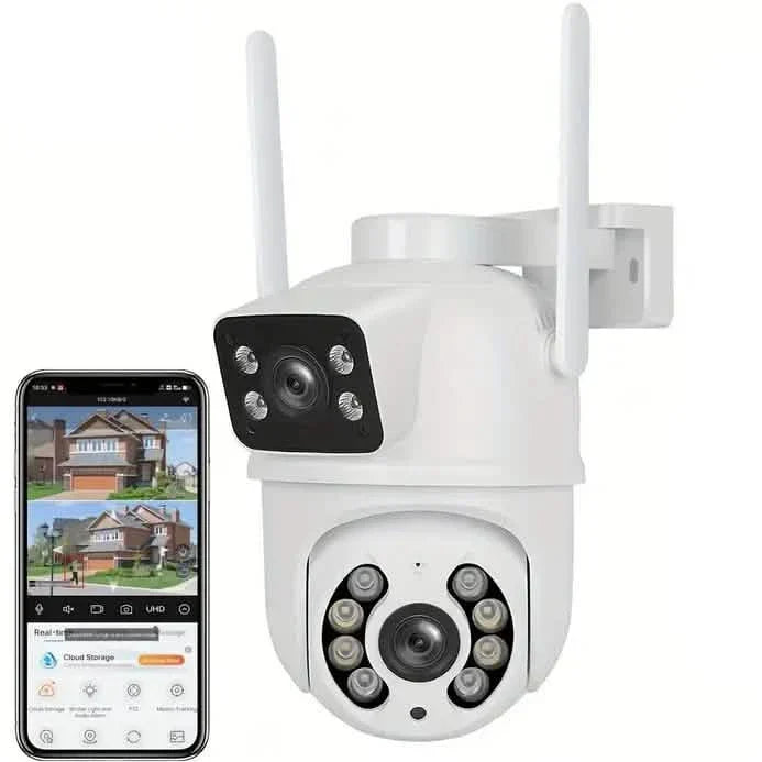 8MP Dual Lens WiFi PTZ Security Camera – Night Vision & Two-Way Audio