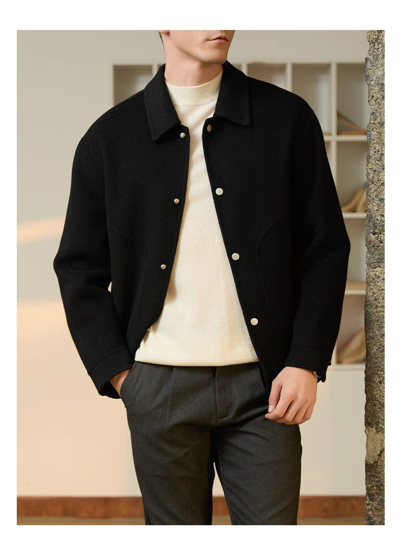 Double-sided Woolen Coat Men's 100 Wool High-end Leisure