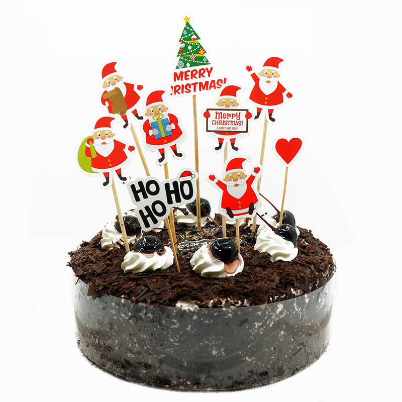 9 Piece Cartoon Santa Claus Cake Decoration Set