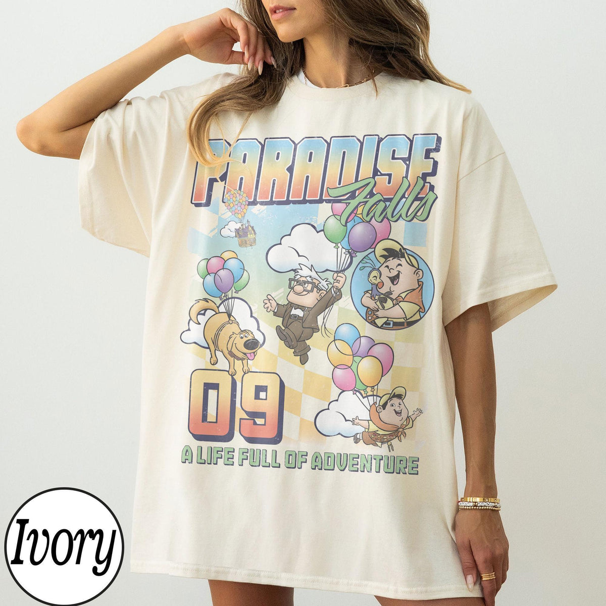 Retro Paradise Falls Up Movie — Bella+Canvas Tee