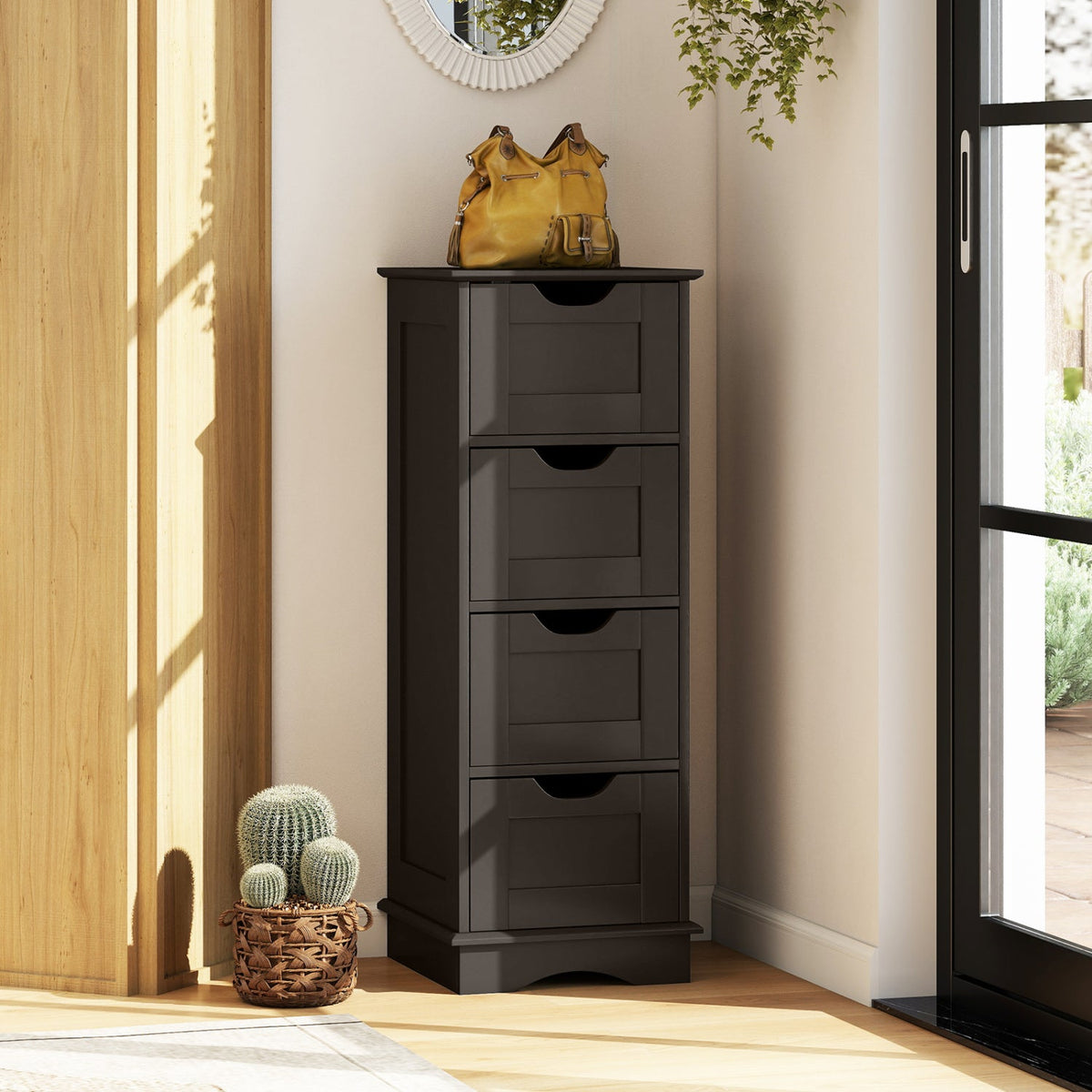 Bathroom Storage Cabinet with Cutout Handles and 4 Drawers DirectDeals