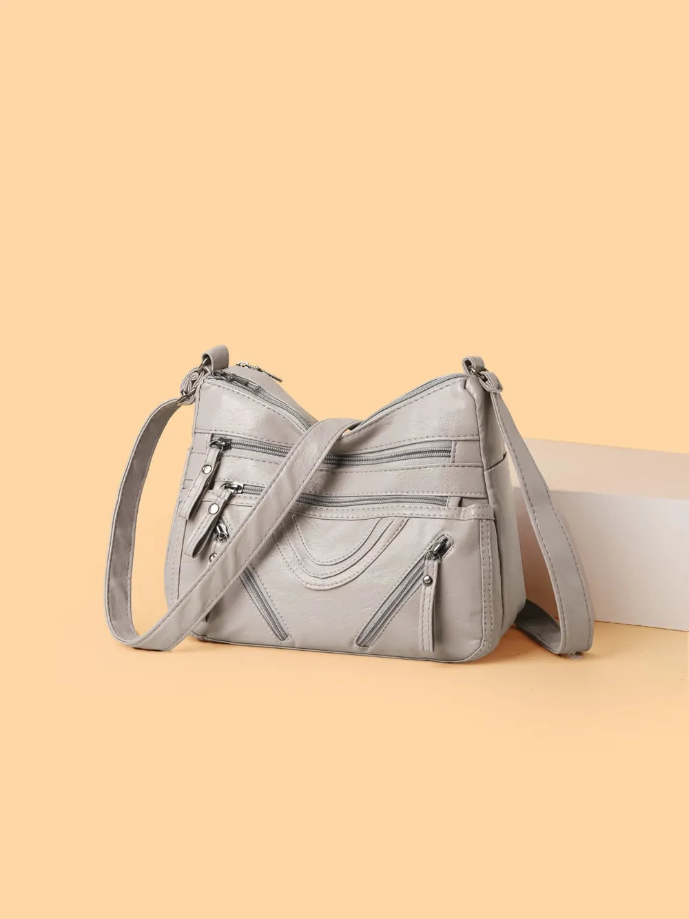 PU Multi-Compartment Crossbody Bag