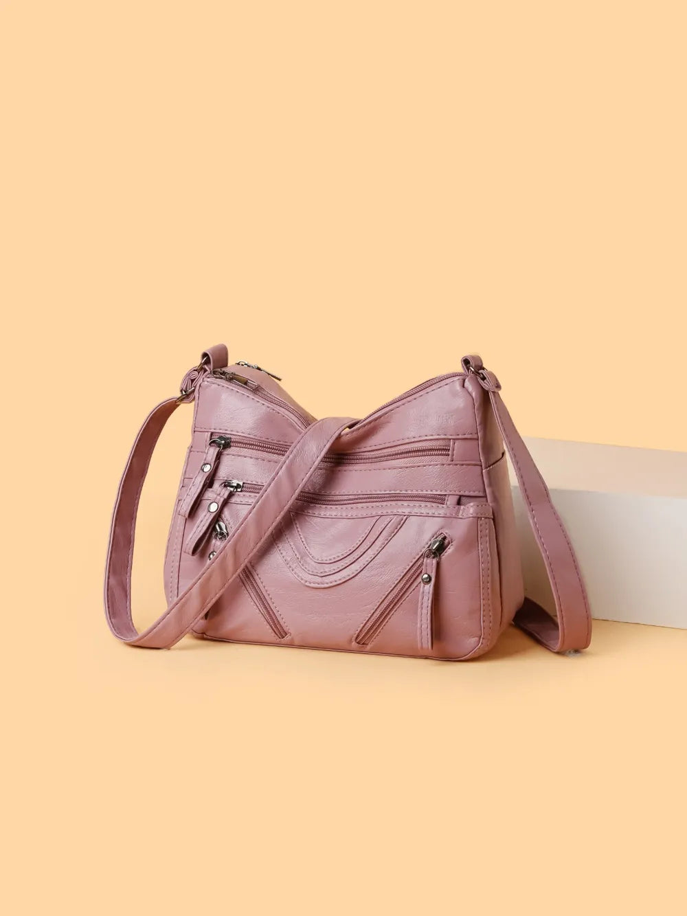 PU Multi-Compartment Crossbody Bag