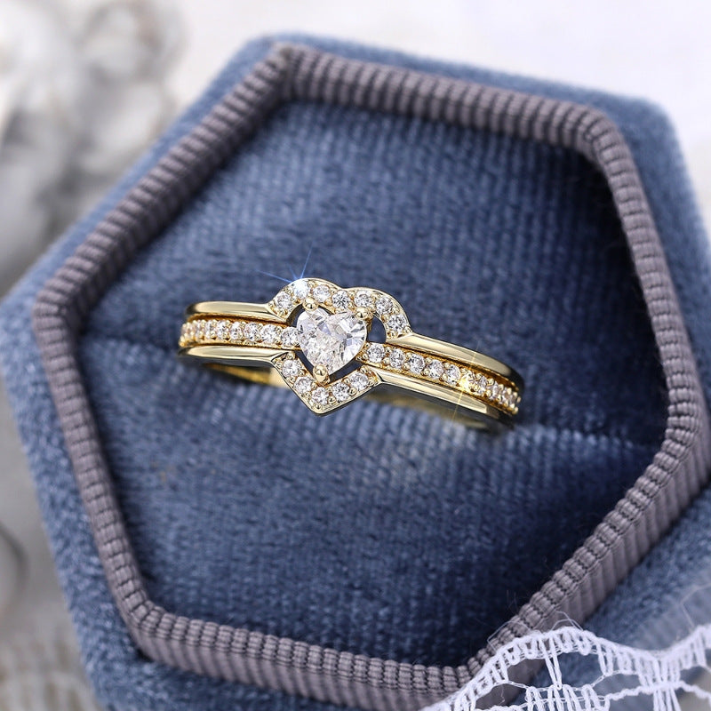 Elegant 925 Sterling Silver Heart Ring with Sparkling Zirconia DailySale