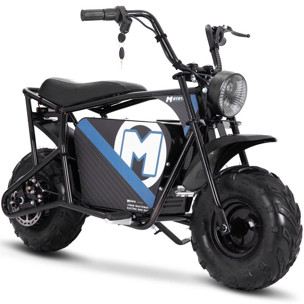 MotoTec 48v 1000w Electric-Powered Mini Motorcycle in Sleek Black