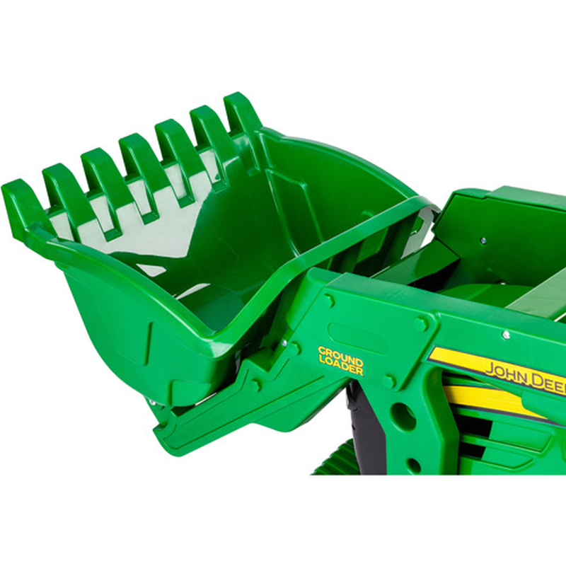 Adjustable Seat 12V Battery-Powered Ride-On Ground Loader with Flip-up Armrests