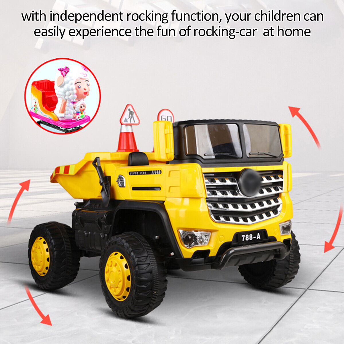 12V Ride-On Dump Truck Battery Operated Construction Loader Vehicle with Remote Control