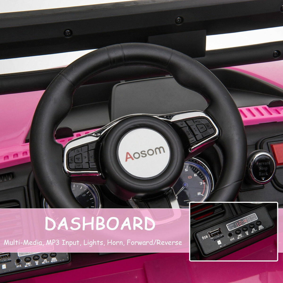 2-Seater Pink SUV Truck Ride On Car with Parental Remote Control - 12V Battery Powered
