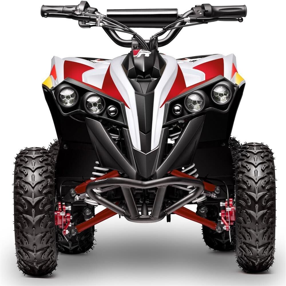MotoTec E-Bully Electric Ride-On ATV - MT-E-Bully-ATV-36v-1000w_White (White/Red) ?