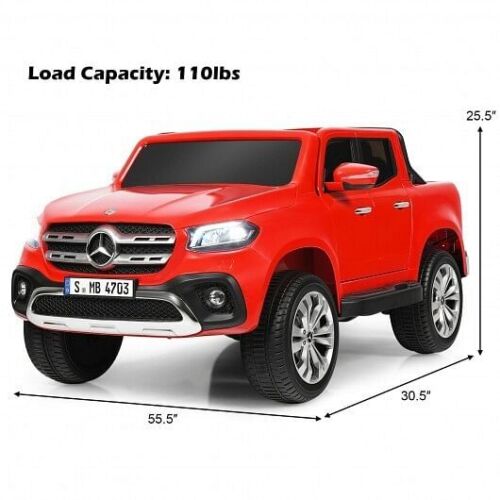 12V 2-Seater Children's Ride On Car Licensed Mercedes Benz X Class Remote Control with Storage Compartment-Red