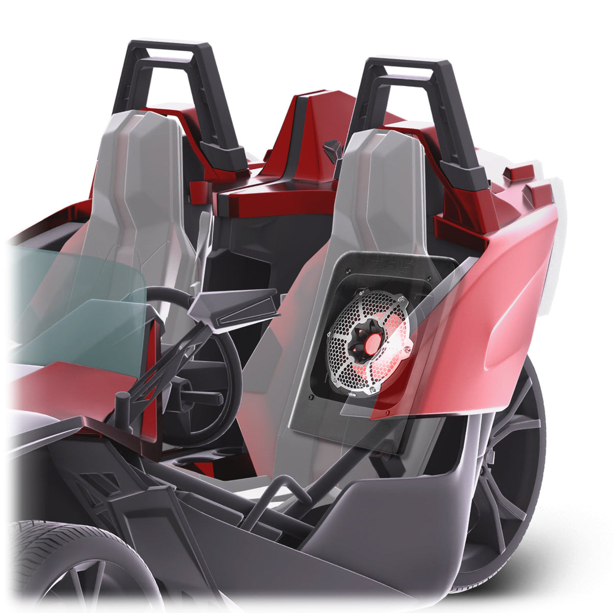 Polaris Slingshot Rear 10" Subwoofer Empty Enclosure - Fits Either Passenger or Driver Side | 2015 - Current DS18