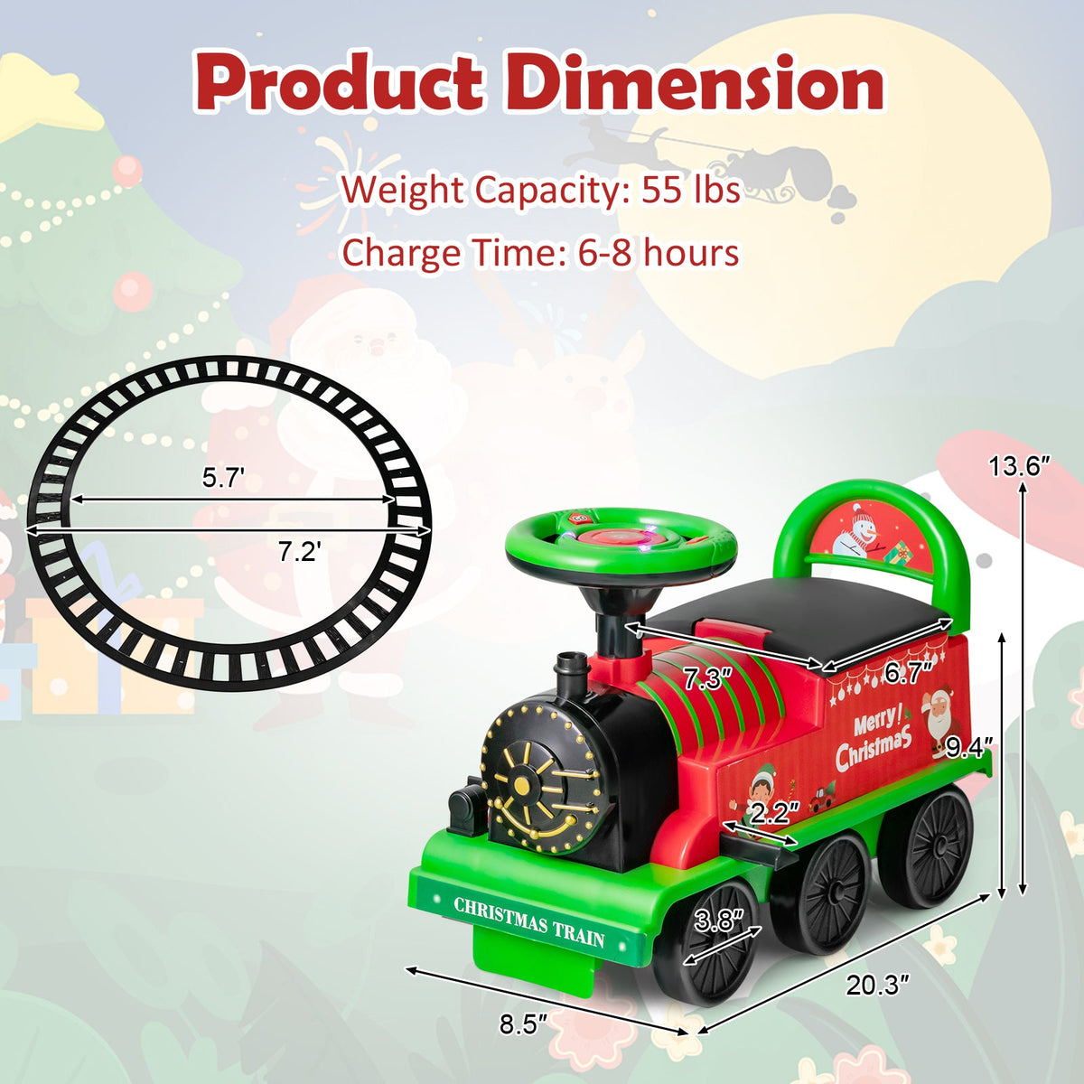 6V Toddler Ride On Train Combo: Track Ride & 2-Seater Carriage Set