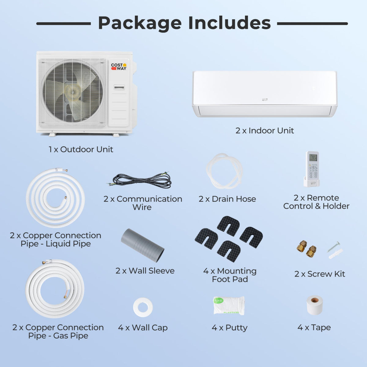 X-Pro 35000 BTU 2 Zone 22.5 SEER2 Mini Split AC with Heat Pump DirectDeals
