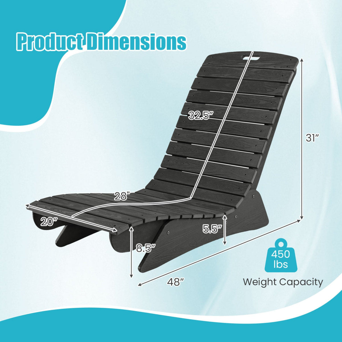 In-Pool Lounge Chair with Contoured Ergonomic Design DirectDeals
