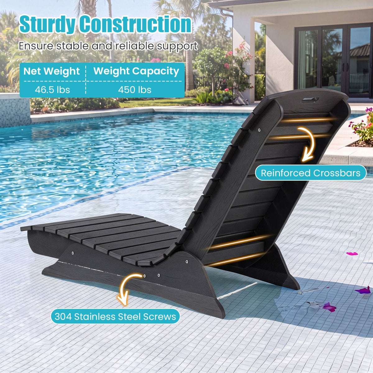 In-Pool Lounge Chair with Contoured Ergonomic Design DirectDeals