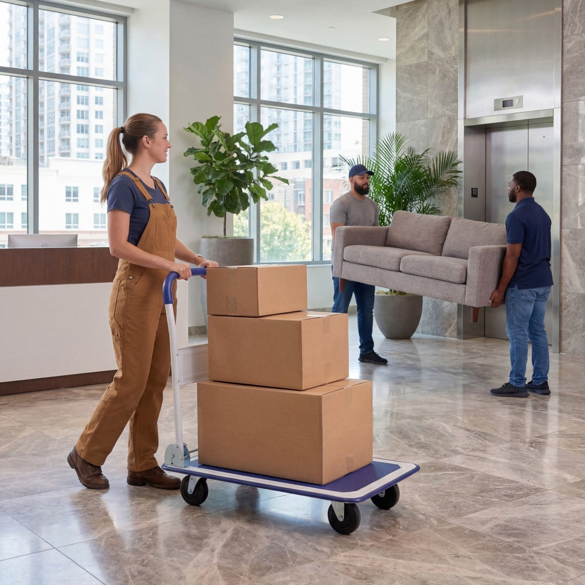 Folding Platform Hand Truck with 4 Wheels - 330 lbs Capacity DirectDeals