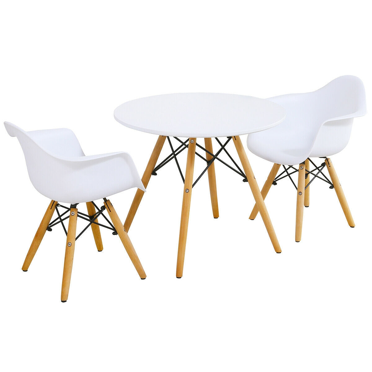 3 Pieces Kid's Modern Round Table Chair Set GBruno Store